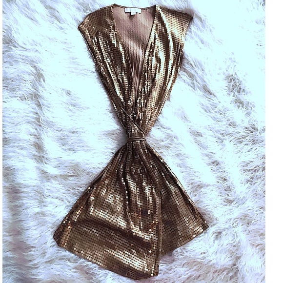 Michael Kors Dresses & Skirts - Michael Kors Sequined Gold Dress